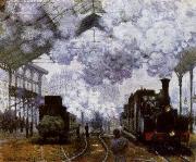 Claude Monet The Gare Saint-Lazare Arrival of a Train painting